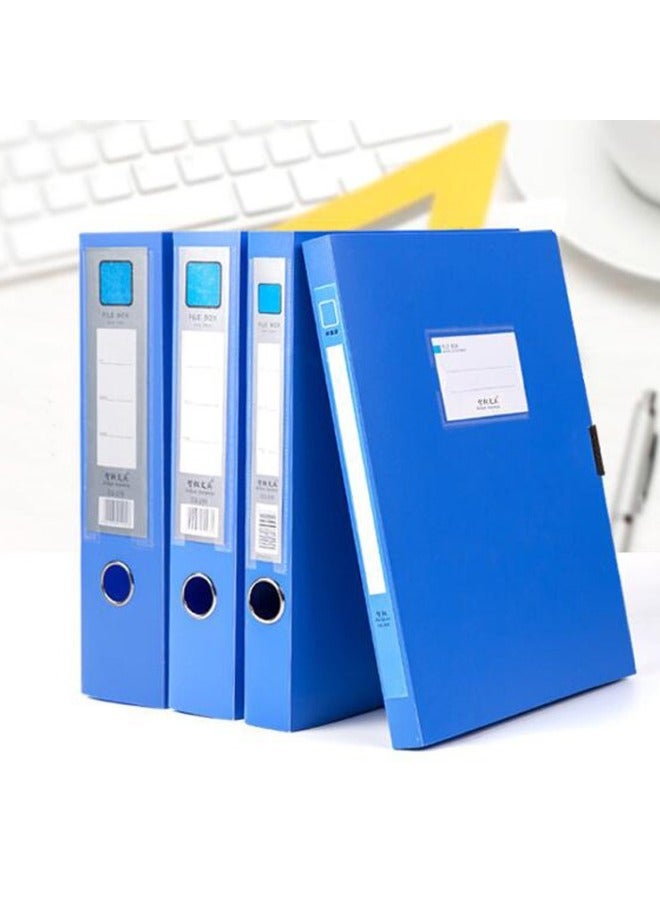 HELPS Plastic File Box A4 File Box 5.5cm Office Stationery Blue Thickened Data Bill Box Storage Box - Image 3