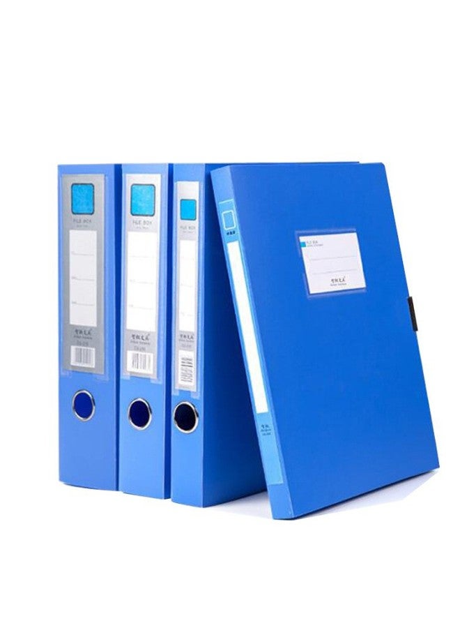 HELPS Plastic File Box A4 File Box 5.5cm Office Stationery Blue Thickened Data Bill Box Storage Box - Image 1