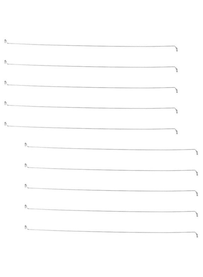 لوكس شايني سلك تقطيع الجبن من الفولاذ المقاوم للصدأ من لوكس شاينى، 10 قطع، سلك بديل لتقطيع الجبن، سلك لتقطيع الجبن والزبدة، أدوات مطبخ، 5.5 بوصة، 14.00 × 0.10 × 0.10 سم، فضي 1 - Image 1