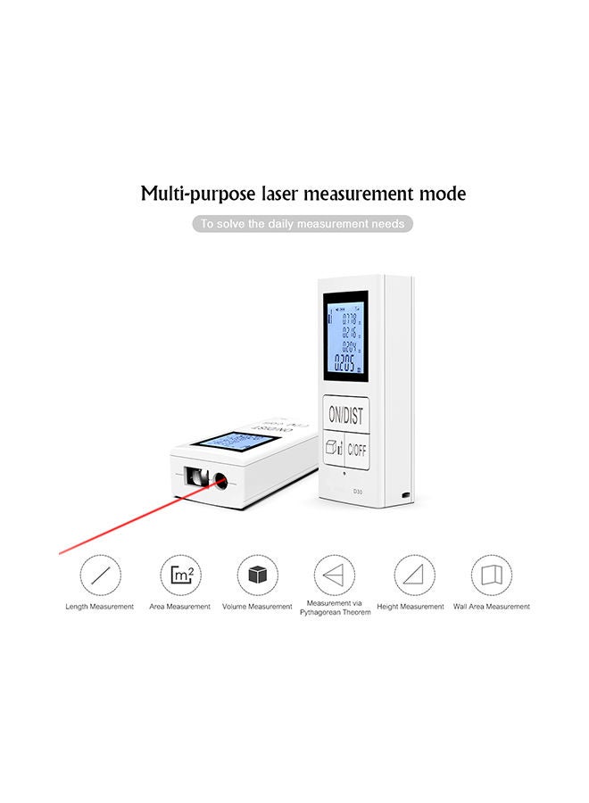Mini Handheld Laser Distance Meter White 15.60X3.20X5.60centimeter - Image 5
