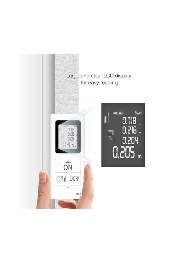 Mini Handheld Laser Distance Meter White 15.60X3.20X5.60centimeter - Image 4