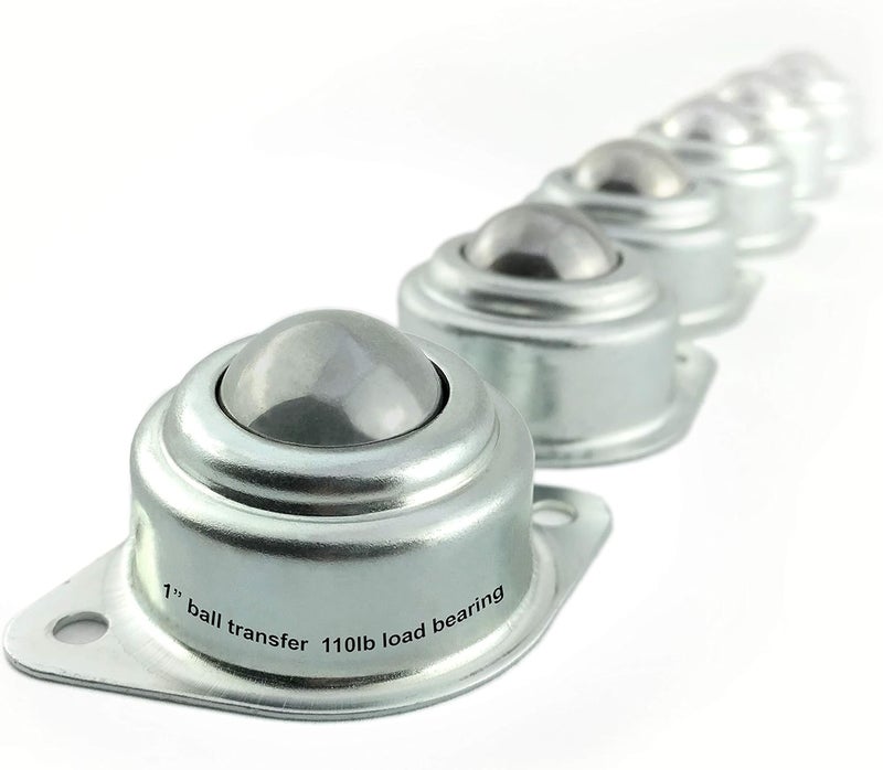 TruePower 10-9121 1" Roller Ball Transfer Bearings, Load-bearing Capacity 110 Lbs, Set of 6, 1-Pack - Image 1