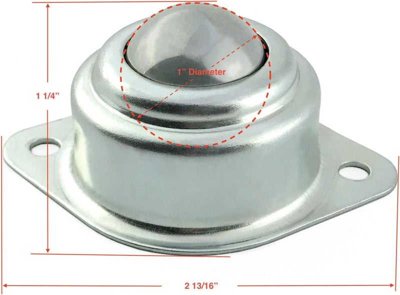 TruePower 10-9121 1" Roller Ball Transfer Bearings, Load-bearing Capacity 110 Lbs, Set of 6, 1-Pack - Image 3