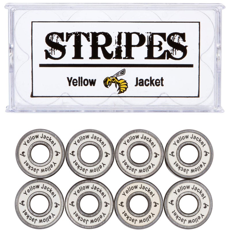 Yellow Jacket Premium Skateboard Bearings, Pro Longboard Bearings, 608, ABEC 9, White Lightning (Pack of 8) - Image 1