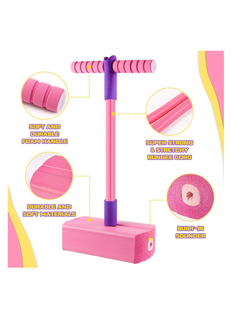 ESSEN Pogo Stick Bungee Jumper Toys for Kids Boys & Girls, Holds up to 100 Kg - Pink  - Image 4