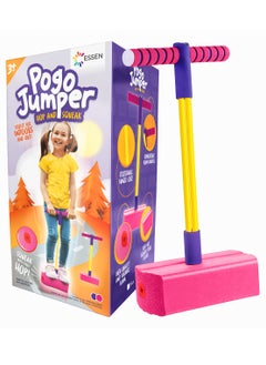 ESSEN Pogo Stick Bungee Jumper Toys for Kids Boys & Girls, Holds up to 100 Kg - Pink  - Image 1