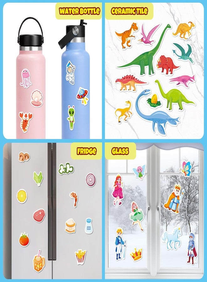 Lerifer Sticker Books for Toddlers 2-4 Years, Travel Sticker Book with Washable Jelly Stickers, Foldable Carry Handle Quiet Toy, 5 Theme Scenes for Kids 3-5, Dinosaur+Space+Ocean+Fairy Tale+Pizza - Image 4