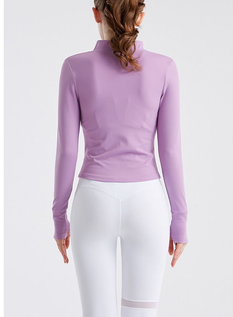 Loquat Exercise Running Yoga Fitness Long sleeve Top Purple  - Image 3