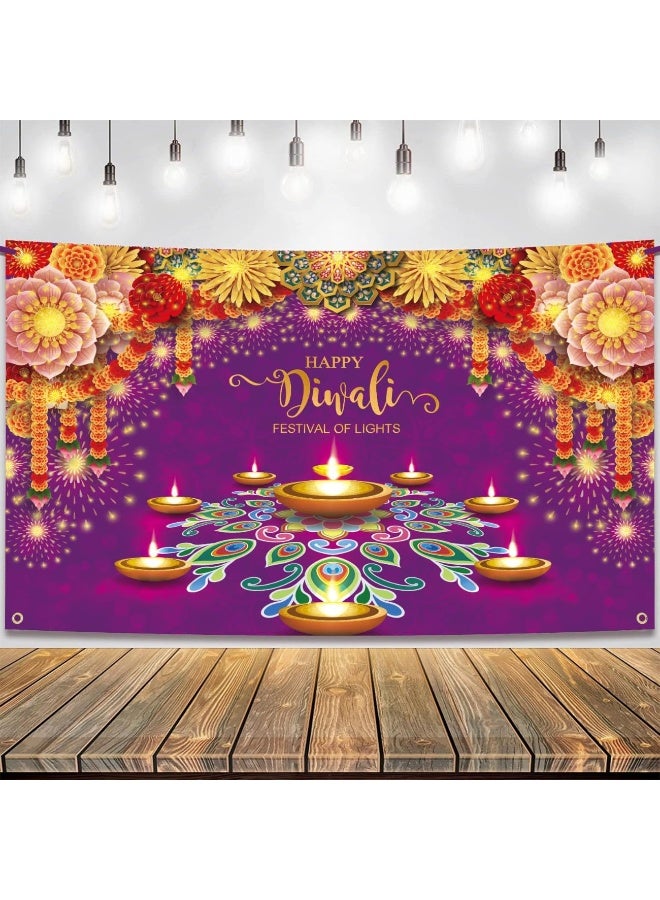 ديوالي ديكورات البنود المنزل ديوالي خلفية لافتة جدار المهرجان الهندي ديكور زهور الماريجولد الشموع ديا بوجا أضواء رانغولي ديكورات سعيدة ديوالي لافتة داخلية في الهواء الطلق - Image 1