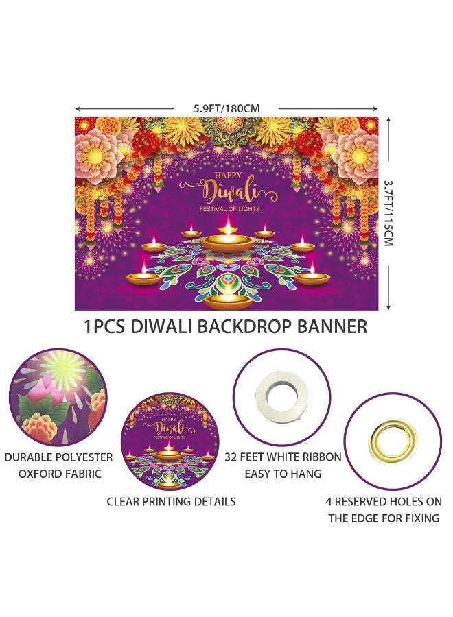 ديوالي ديكورات البنود المنزل ديوالي خلفية لافتة جدار المهرجان الهندي ديكور زهور الماريجولد الشموع ديا بوجا أضواء رانغولي ديكورات سعيدة ديوالي لافتة داخلية في الهواء الطلق - Image 2