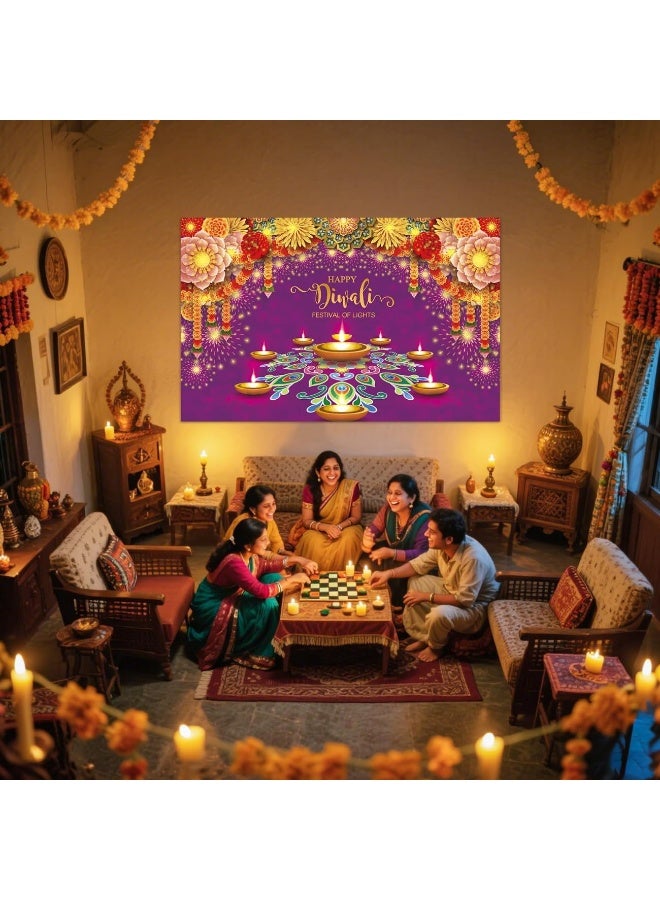 ديوالي ديكورات البنود المنزل ديوالي خلفية لافتة جدار المهرجان الهندي ديكور زهور الماريجولد الشموع ديا بوجا أضواء رانغولي ديكورات سعيدة ديوالي لافتة داخلية في الهواء الطلق - Image 5