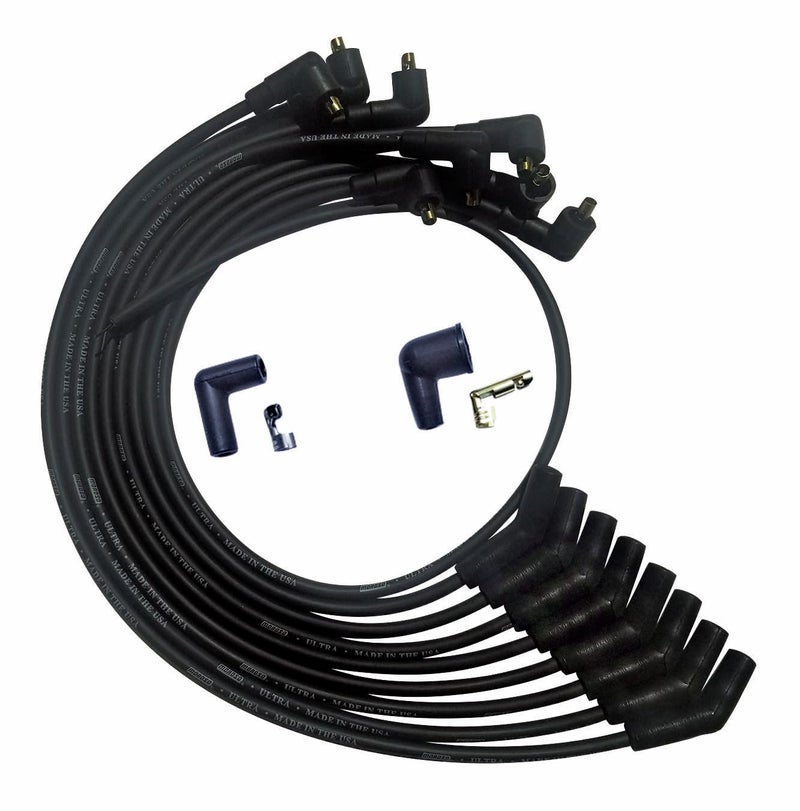 Moroso 51071 Ultra Series Black Spark Plug Wires Ford 260289302 135 Degree Plug Ends Non HEI Distributor