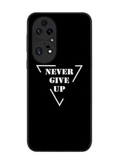 Stylizedd Rugged Black edge case for Huawei P50 Pro Slim fit Soft Case Flexible Rubber Edges Anti Drop TPU Gel Thin Cover - Never give up  - Image 1