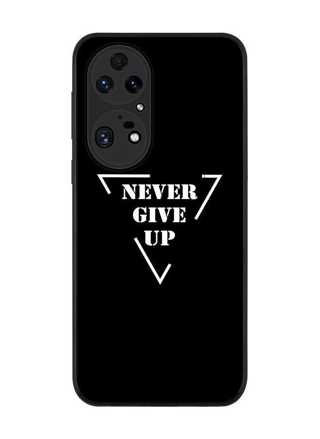 Stylizedd Rugged Black edge case for Huawei P50 Pro Slim fit Soft Case Flexible Rubber Edges Anti Drop TPU Gel Thin Cover - Never give up  - Image 1