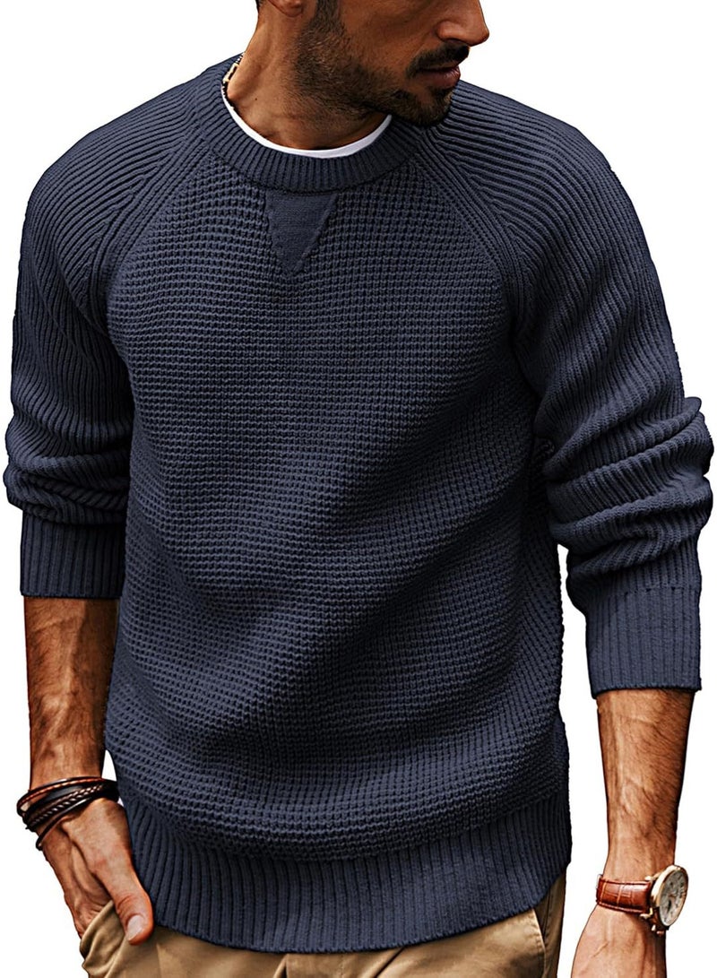 NIBEMINENT Retro Heavy Sweater Men's Winter Thickened Sweater Loose Casual Knitted Sweater Men's Clothing - Image 1