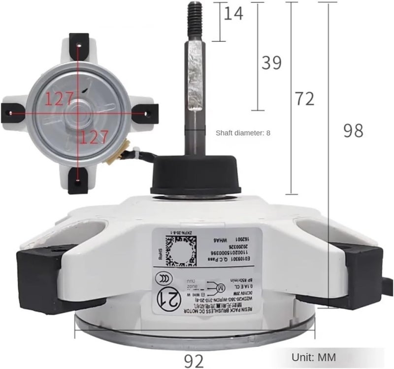 LDGSUPH Air Conditioner Outdoor Unit DC Fan Motor，Compatible For Midea，WZDK20-38G-W DC310 20W RDN-310-20-8，Conditioning Parts - Image 3