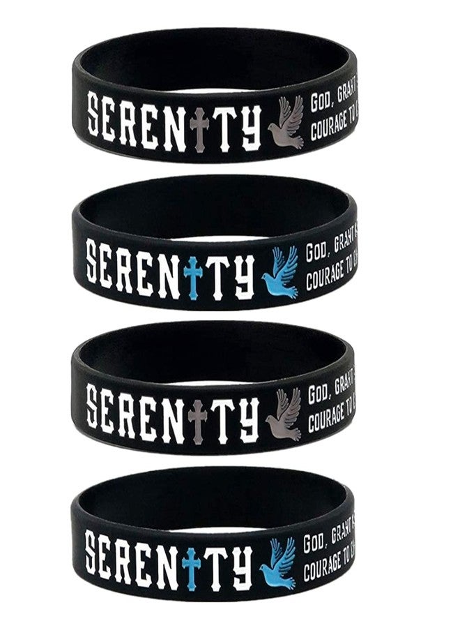 HOMLIFPER Serenity Prayer Silicone Bracelets for Men Women Rubber Wristbands with Inspirational Words Unisex Sobriety Recovery Gifts - Image 1