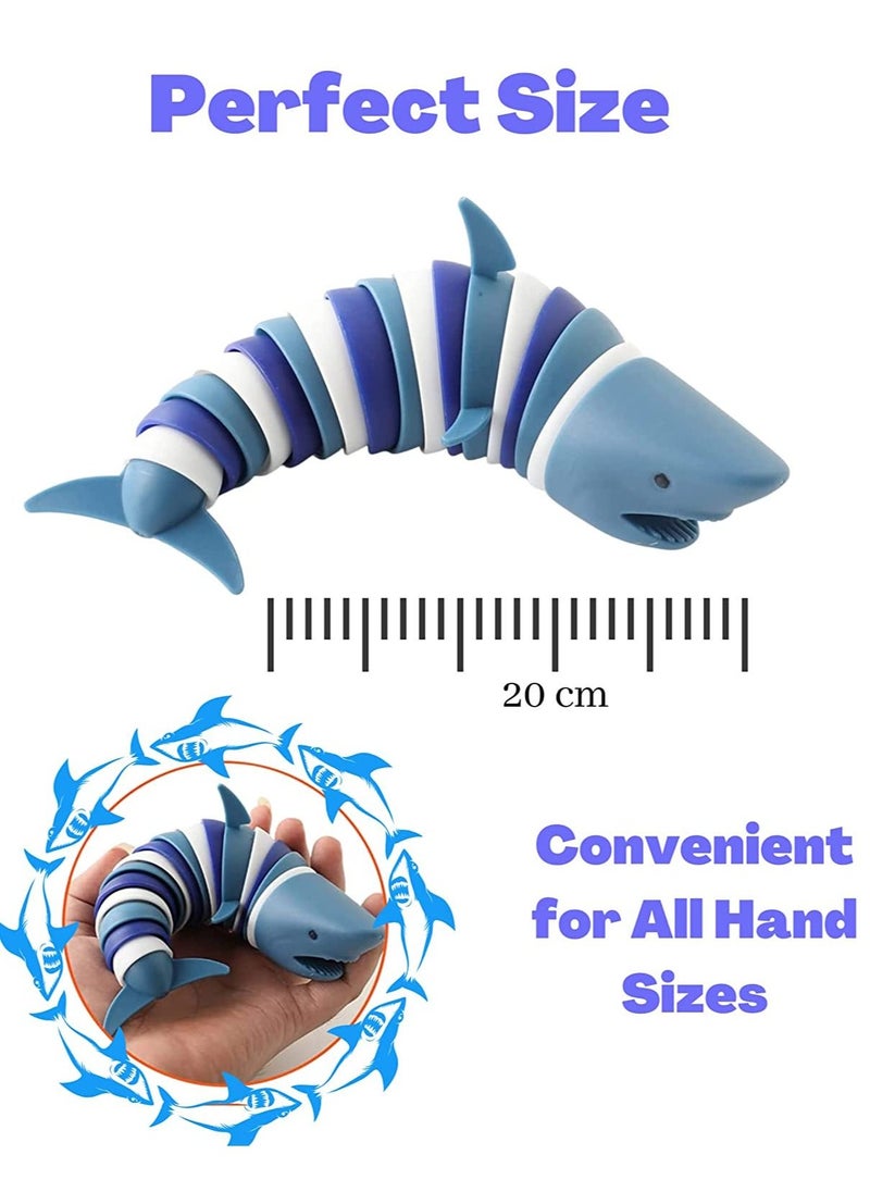Shark Fidget Toy - Sensory Shark 3D Flexible Decompression Shark for Relaxing Friendly Articulated Shark Fidget Toy Hand Sensory Toy for Adults