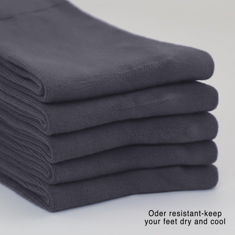 SERISIMPLE Bamboo Men's Breathable Quarter High Comfort Cool Soft Socks 5 Pairs (X-Large, Dark Grey) - Image 4