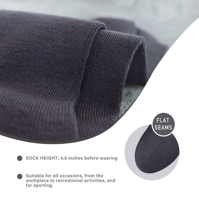 SERISIMPLE Bamboo Men's Breathable Quarter High Comfort Cool Soft Socks 5 Pairs (X-Large, Dark Grey) - Image 3