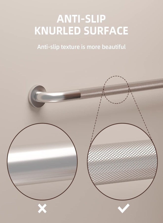 Munzong 32 Inch Anti Slip Shower Grab Bar, Stainless Steel Bathroom Grab Bar, Satin Brushed Nickel Knurled Bathroom Balance Bar,Safety Hand Rail Support Handicap Elderly Senior Assist Bath Handle - Image 3