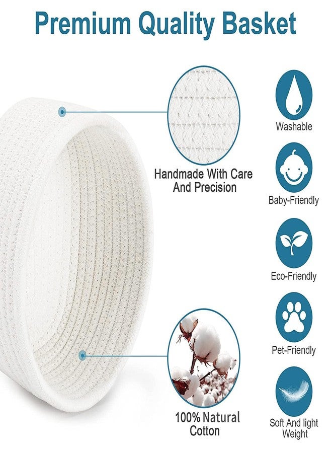 ABenkle 【2 Pack】 ABenkle Small Storage Baskets, Natural Cotton Rope Woven Baskets for Organizing, Tiny Oval Storage Easter Baskets, Small Basket, Cat Dog Toy Baskets, Bathroom Organization Bin - Image 3