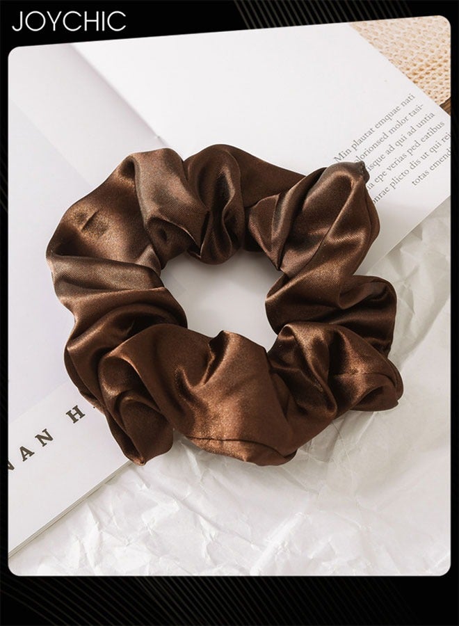 Joychic 4 Piece Women Simple and Versatile Hair Elastics Satin Scrunchies for Daily Decoration - Image 3