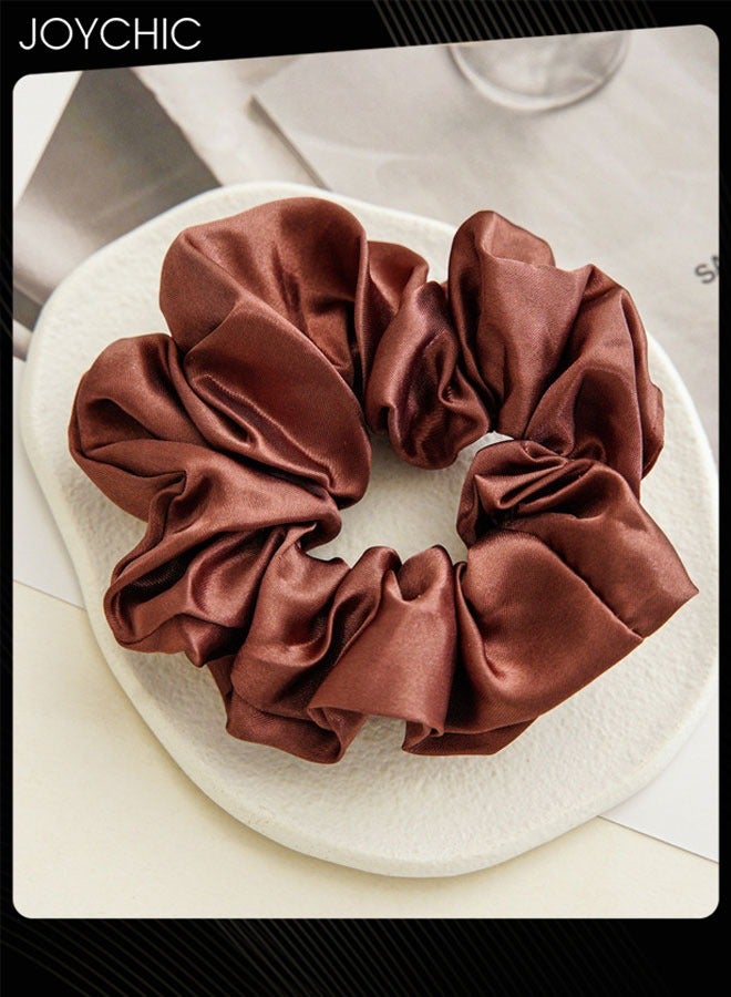 Joychic 4 Piece Women Simple and Versatile Hair Elastics Satin Scrunchies for Daily Decoration - Image 4