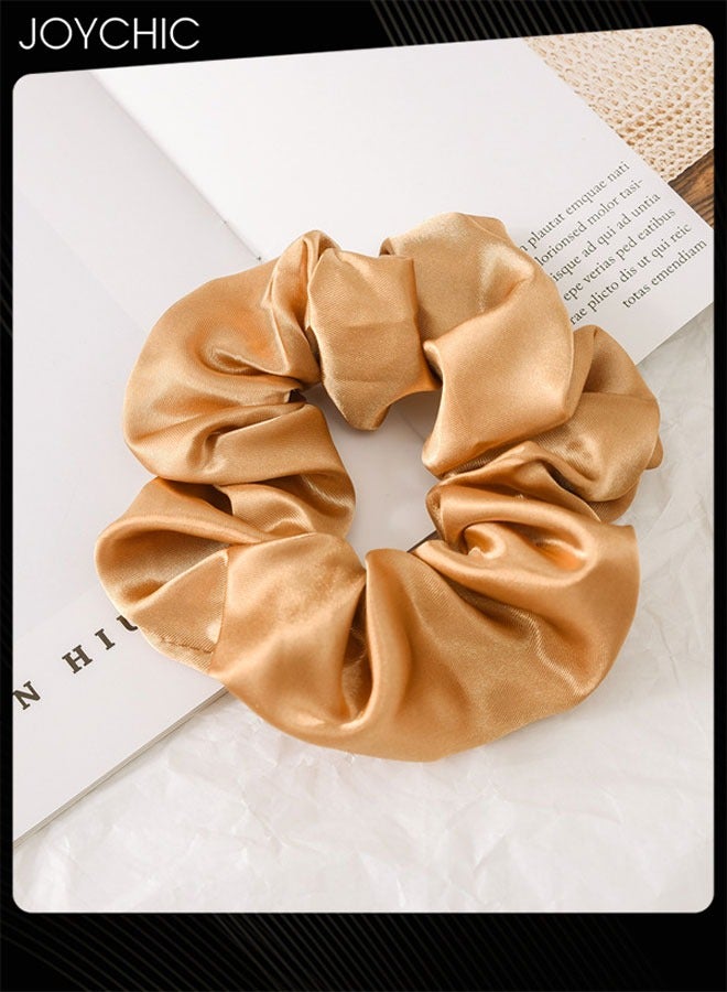 Joychic 4 Piece Women Simple and Versatile Hair Elastics Satin Scrunchies for Daily Decoration - Image 5