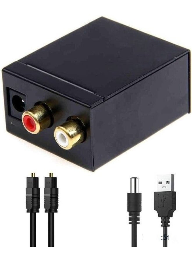 Digital to Analog Audio Converter - Optical SPDIF & Coaxial to RCA L/R Adapter with Toslink to 3.5mm Jack & USB Power  - Image 1