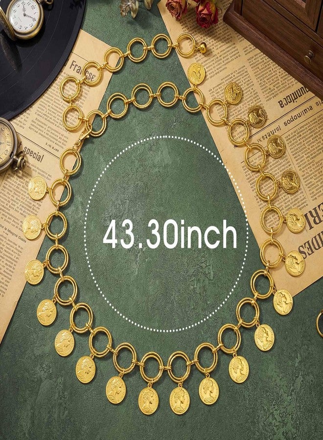 ELABEST Pirate Coin Waist Chain Gold Coins Pendant Chain Belt Tassel Jewelry for Pirate Costume Women - Image 3