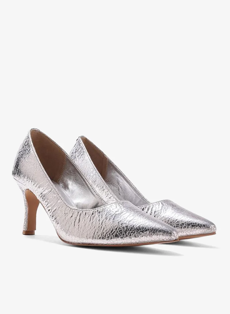 حكايات الأزواج حذاء ستيلتو بمقدمة مدببة وملمس بارز