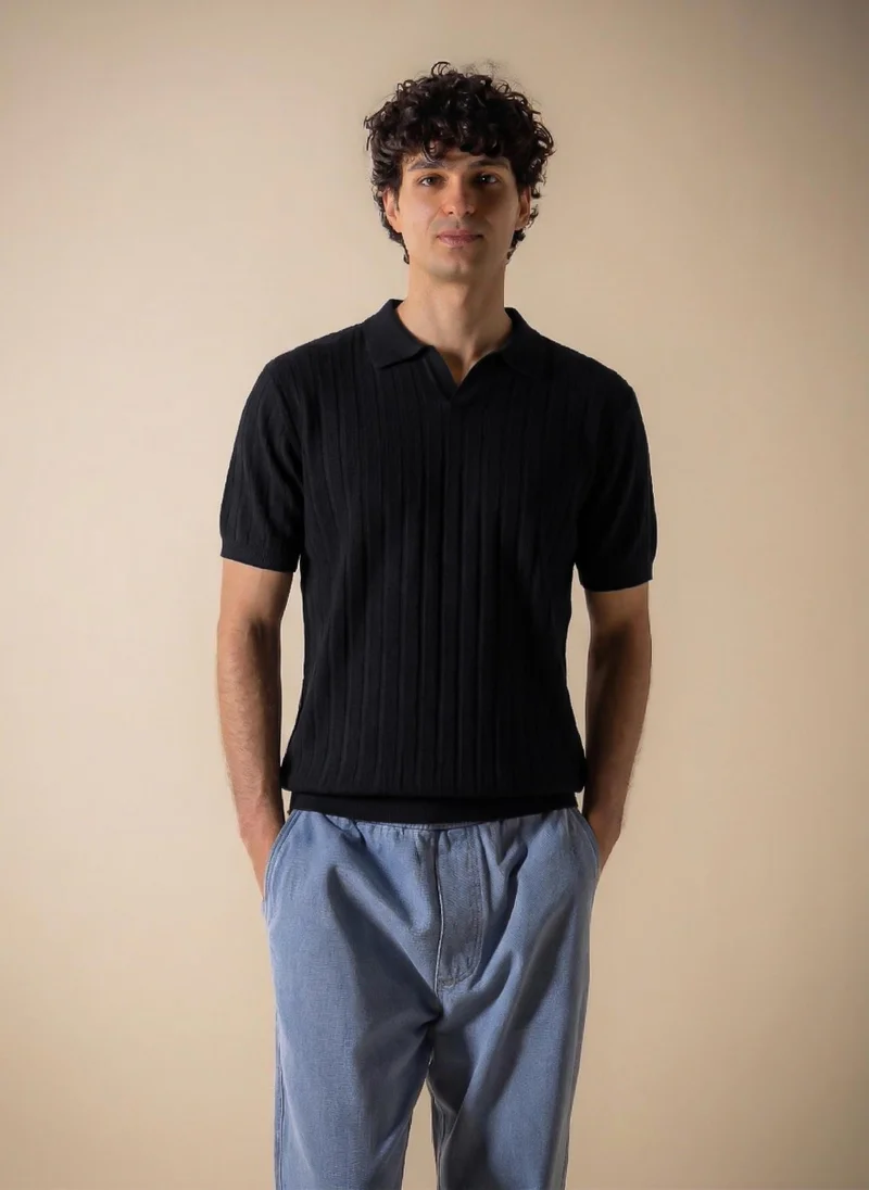 شايبس VERTICAL RIBBED POLO SHIRT