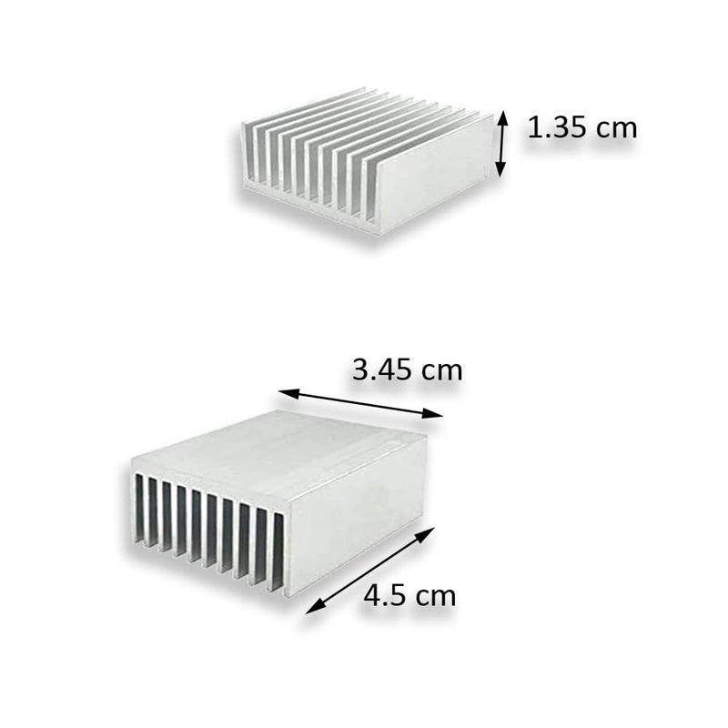 ICSTORE Heat sink Aluminum,3.45cm X 4.5cm x 1.35cm, Heat sink for Cooling, Peltier Laptop CPU GPU VGA RAM VRAM VRM IC LED MOSFET Transistor SCR - Pack of 2 - Image 2