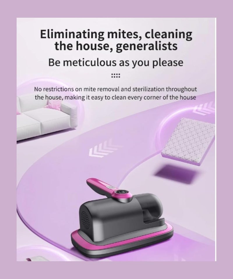 ELEXIQ Cordless Dust Mite Cleaning Machine Mattress Sofa Car Vacuum Cleaner2 Gear Mite UV Bed Vacuum Cleaner Digital Display Handheld Mite Remover Suitable for Mattress Sofa Car Cleaning - Image 3