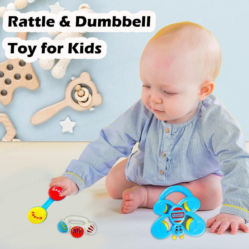 FunBlast Rattles for Babies - Pack of 3 Pcs Rattle Toys for Baby and Toddlers, Sound Rattle Toy for New Born Baby, Infants Toys, Early Development Toys for 3+ Months Babies (Multicolor) - Image 5