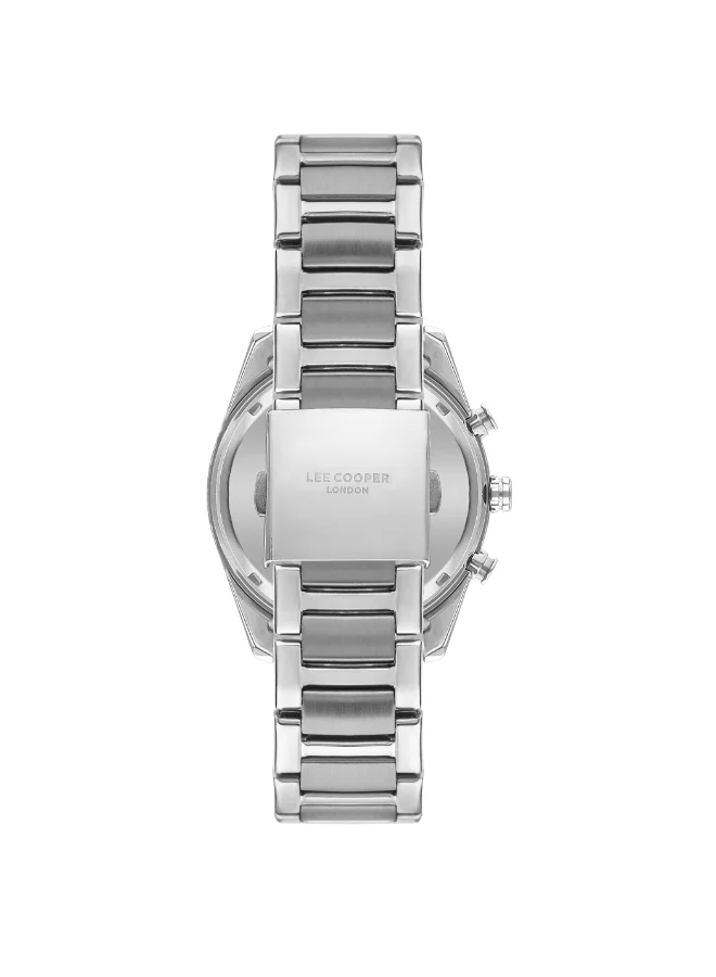 Lee Cooper Men's Watch, Multi Function Display and Metal Strap - LC07948.350, Silver