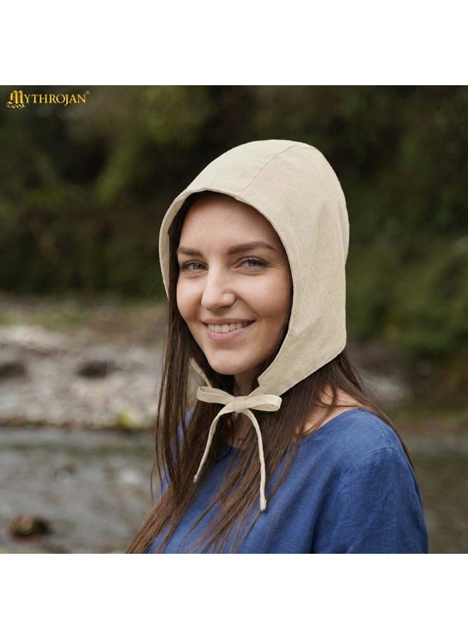 Mythrojan MEDIEVAL LIGHT CANVAS CAP: Soft Sturdy 100% Cotton Coif for your Next Costume - Image 3