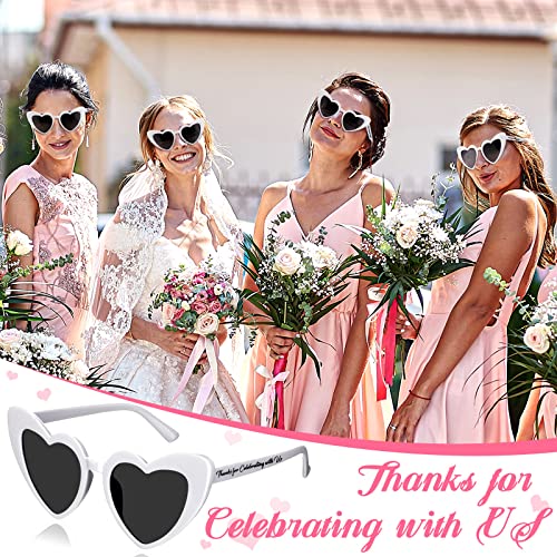 Vabean Wedding Heart Sunglasses Bulk Wedding Gifts Bachelorette Bridal Party Favors for Guests Reception(White,100 Pcs) - Image 2