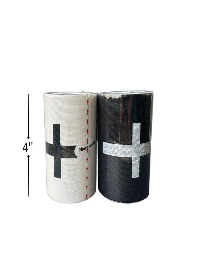 Therasports 2 Rolls Faith Cross Turf Tape Football - Extra Wide Christian Athletic Turf Tape - Ultra Sticky & Latex Free, Protects from Turf Burn, Waterproof & Flexible (White & Black, 4 inch) - Image 5