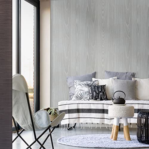 practicalWs Grey Wood Wallpaper 17.7''×787.4'', Gray Contact Paper Peel and Stick Modern Shelf Liner Covering for Vinyl Wrap for Cabinets Furniture - Image 4