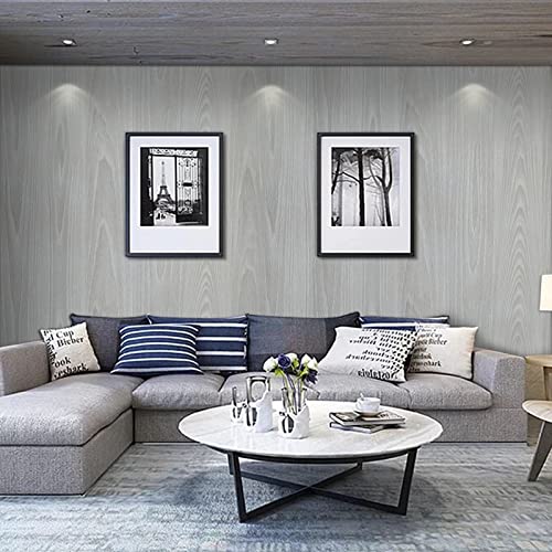 practicalWs Grey Wood Wallpaper 17.7''×787.4'', Gray Contact Paper Peel and Stick Modern Shelf Liner Covering for Vinyl Wrap for Cabinets Furniture - Image 2