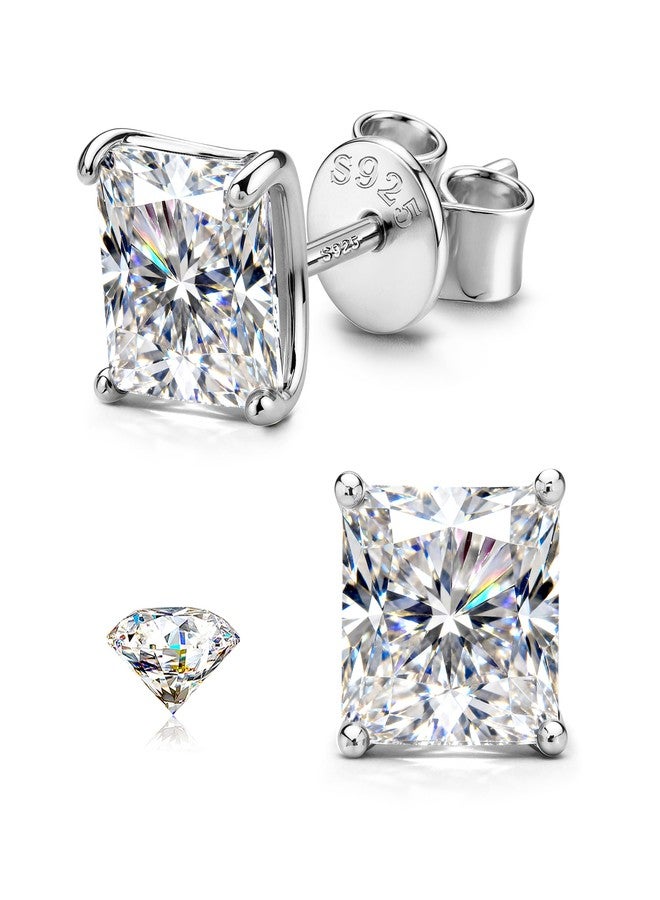 GEMQUEEN Moissanite Earrings Studs : 18K Gold Plated S925 Sterling Silver Stud Earring for Women Men Moissanite Jewelry Hypoallergenic Brilliant Round Princess Cut D Color VVS1 1CT-4CT, 2.0CTW(1.0ct - Image 1