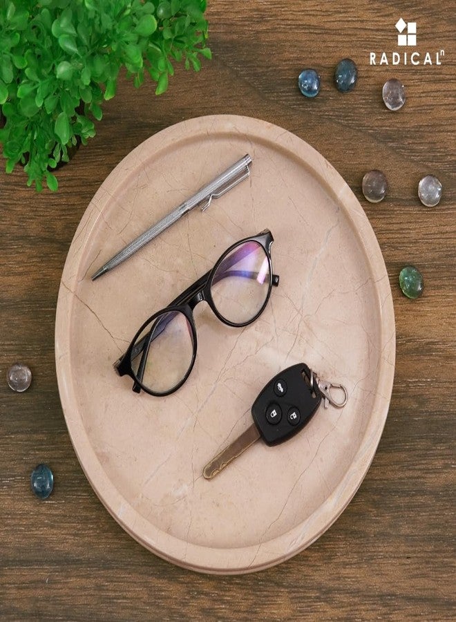 Radicaln Marble Serving Tray 10" Inches Verona Handmade Round Tray for Party Supplies Modern Serving Bowl & Food Trays for Party, Cafeteria Trays for Serving Food - Image 2