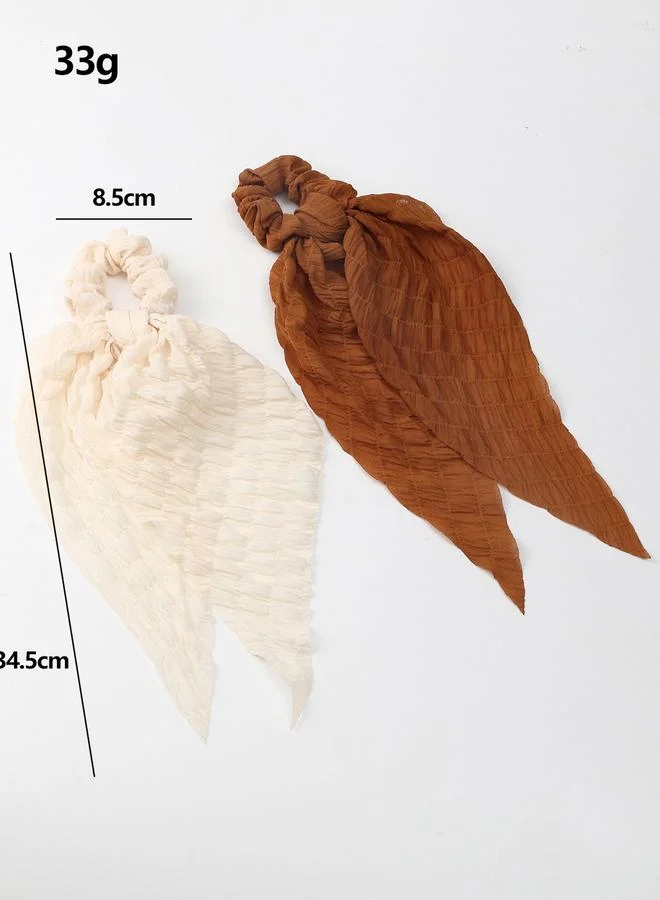 Take Two Take Two Set of 2 - Texture Ribbon Hair Tie