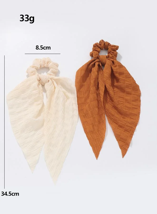 Take Two Take Two Set of 2 - Texture Ribbon Hair Tie