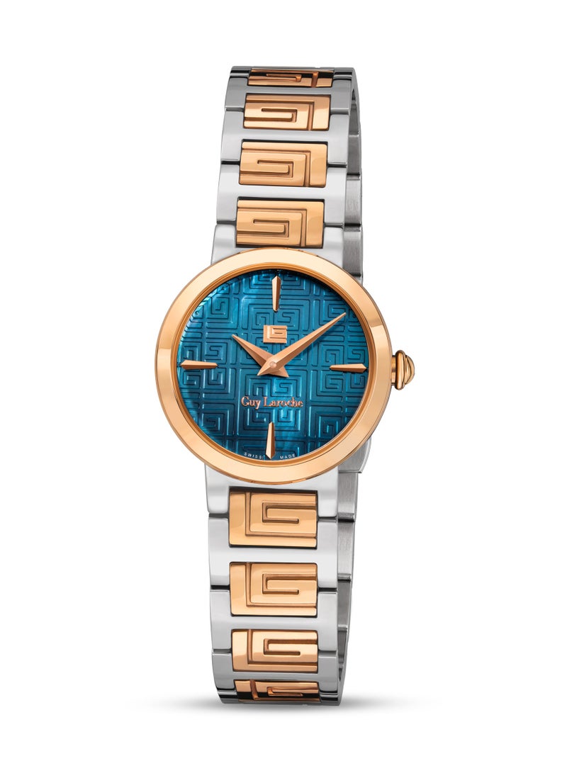 Guy Laroche Ariane Watch for Women with Silver and Rosegold Stainless Steel Bracelet 25 mm 5 Atm  - Image 1