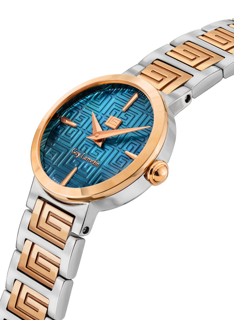 Guy Laroche Ariane Watch for Women with Silver and Rosegold Stainless Steel Bracelet 25 mm 5 Atm  - Image 2