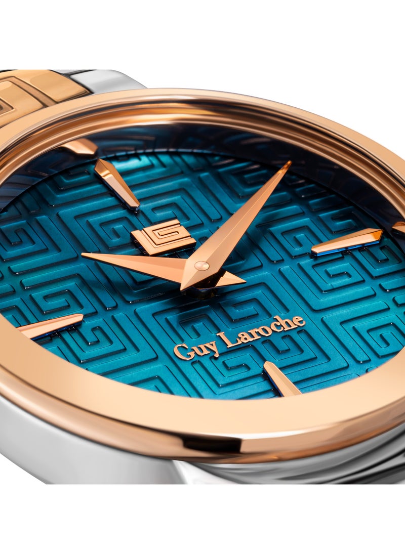 Guy Laroche Ariane Watch for Women with Silver and Rosegold Stainless Steel Bracelet 25 mm 5 Atm  - Image 4