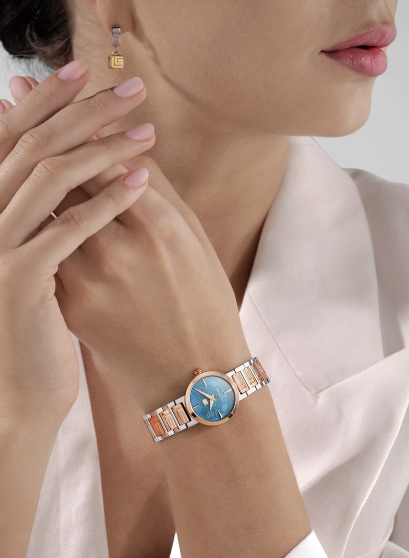 Guy Laroche Ariane Watch for Women with Silver and Rosegold Stainless Steel Bracelet 25 mm 5 Atm  - Image 5